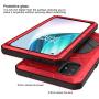 Feitenn Oneplus Nord N10 5G Metal Case, Heavy Duty Military Bumper Shockproof Rugged Defender Silicone Rubber Armor Cover Protective Outdoor Men Screen Protector for Oneplus Nord N10 5G 2020 - Red