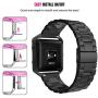 Oitom Metal Bands Compatible with Fitbit Blaze Large,Frame Housing+Stainless Steel Bracelet Replacement Accessory Strap Watch Band for Smart Fitness Watch (Black Steel+Frame)