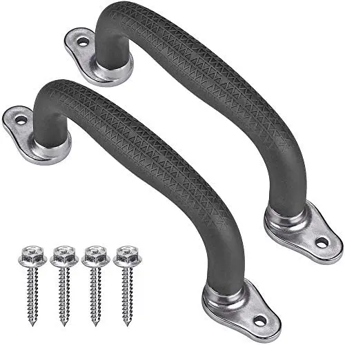 SELEWARE Set of 2 Play House Safety Handles,Playground Handles for Kids Swing Set, Playset, Climbing Frame, Metal Grab Handle Bars 9.64'' Hand Grips ,Black (Black) SELEWARE Set of 2 Play House Safety Handles,Playground Handles for Kids Swing Set, Playset, Climbing Frame, Metal Grab Handle Bars 9.64'' Hand Grips ,Black (Black)