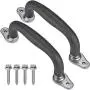 SELEWARE Set of 2 Play House Safety Handles,Playground Handles for Kids Swing Set, Playset, Climbing Frame, Metal Grab Handle Bars 9.64'' Hand Grips ,Black (Black) SELEWARE Set of 2 Play House Safety Handles,Playground Handles for Kids Swing Set, Playset, Climbing Frame, Metal Grab Handle Bars 9.64'' Hand Grips ,Black (Black)
