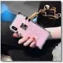 KAPADSON for iPhone X/XS 5.8'' Case,Luxury Clear Shell Crystal Square Metallic Corner Fashion Soft Cover -Pink