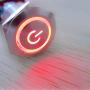 ESUPPORT 16mm 12V 3A Power Symbol Angel Eye Halo Car Red LED Light Metal Push Button Toggle Switch Socket Plug Wire