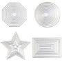 WOWOSS 32 Pieces Cutting Dies Stencil Metal Template Moulds, 4 Different Shapes Embossing Tools for Scrapbook, Album, Paper DIY Crafts & Card Making