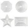 WOWOSS 32 Pieces Cutting Dies Stencil Metal Template Moulds, 4 Different Shapes Embossing Tools for Scrapbook, Album, Paper DIY Crafts & Card Making