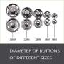 Sew-on Press Studs100 Sets Metal Copper Snap Fastener Buttons Press Button for Sewing Clothing, Silvery, (0.47IN)