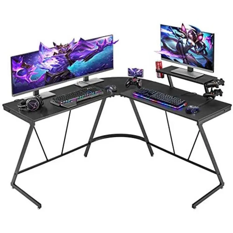 Mr IRONSTONE L-Shaped Computer Corner Desk w/ Large Monitor Stand - Thumbnail 3