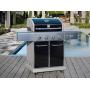 Kenmore PG-40409S0LB-AM 4 Outdoor Patio Gas BBQ Grill with Side Burner, Black