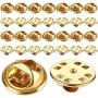 Onwon 30 Pieces Brass Butterfly Cluth Badge Insignia Clutches - No Tool Required, Pin Backs Locking Bulk Metal Pin Keepers Locking Clasp (Gold)
