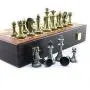 LINWEI Chess Set Board Game for Kids Adult Draughts Chess Set,Metal Chess Set Portable Game of International Chess Wooden Folding Chess Board King Height 67mm Chess Game Casual Puzzle Part A0-290B