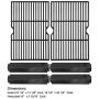 Hongso Porcelain Cast Iron Cooking Grid Grill Grates and Steel Heat Plates Replacement Kit for Charbroil 463268008 463244011 463212511 463224611, Kenmore 415.166579, Uniflame Gas Grill, PCF652-PPC3214
