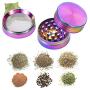 Grinder - 4 Pieces Zinc Alloy Pollen Rainbow Grinders Spice Grinder Colorful Metal Crusher with magnetic top (52mm(2inch))
