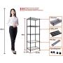 YOHKOH 5-Wire Shelving Metal Storage Rack Adjustable Shelves for Laundry Bathroom Kitchen Pantry Closet, Black
