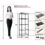 YOHKOH 5-Wire Shelving Metal Storage Rack Adjustable Shelves for Laundry Bathroom Kitchen Pantry Closet, Black YOHKOH 5-Wire Shelving Metal Storage Rack Adjustable Shelves for Laundry Bathroom Kitchen Pantry Closet, Black