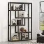 6-Shelf Industrial Bookshelf, Vintage Etagere Bookcase, Storage and Display Shelves with Sturdy Metal Frame for Home Office, Dark Walnut 6-Shelf Industrial Bookshelf, Vintage Etagere Bookcase, Storage and Display Shelves with Sturdy Metal Frame for Home Office, Dark Walnut