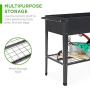 Best Choice Products Elevated Mobile Raised Ergonomic Metal Planter Garden Bed for Backyard, Patio w/Wheels, Lower Shelf, 38x16x32in, Dark Gray