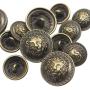 12 Pieces Bronze Vintage Antique Metal Blazer Button Set - 3D Lion Head - for Blazer, Suits, Sport Coat, Uniform, Jacket