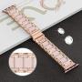 Moolia Metal Strap Band Compatible with Apple Watch Band 38mm 40mm Womens Rhinestones Resin Metal Wristband Bracelet Replacement for iWatch Series 6 5 4 3 2 1 Rose Gold + Pink