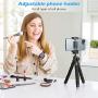 UBeesize Phone Tripod, Portable and Flexible Tripod with Wireless Remote and Universal Clip, Compatible with All Cell Phones/ Cameras, Cell Phone Tripod Stand for Video Recording(Black