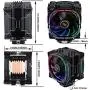 DS 1800RPM CPU Cooler, Black Aluminum Extrusion Cooling CPU Fan for Intel and AMD (Dynamic RGB Color, C Series) DS 1800RPM CPU Cooler, Black Aluminum Extrusion Cooling CPU Fan for Intel and AMD (Dynamic RGB Color, C Series)