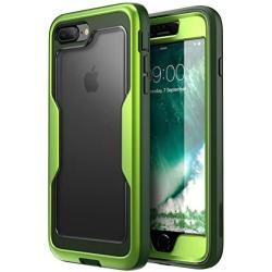 i-Blason Magma Series Case for iPhone 8 Plus 2017/iPhone 7 Plus, Heavy Duty Protection Full Body Bumper Case with Built-in Screen Protector, Includes Removable Beltclip Holster (MetallicGreen)