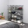 C&AHOME Wire Cube Storage, 16 Cube Storage Organizer, Metal Bookcase Bookshelf, Standing Shelf Units, Closet Cabinet for Home, Office, Kids Room, 48.4”L x 12.4”W x 48.4”H Black