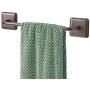 mDesign Metal Bathroom Storage Towel Bar with Strong Self Adhesive - Holder Rack for Hanging Washcloths, Hand, Face Towels in Main or Guest Powder Rooms - 2 Pack - Bronze