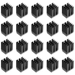 uxcell Heatsink with Thermal Conductive Adhesive Tape 9 x 9 x 12mm Black 20pcs