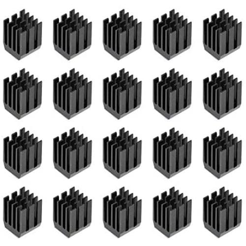 uxcell Heatsink with Thermal Conductive Adhesive Tape 9 x 9 x 12mm Black 20pcs