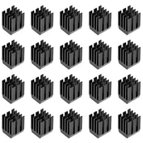 uxcell Heatsink with Thermal Conductive Adhesive Tape 9 x 9 x 12mm Black 20pcs