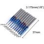 SainSmart Genmitsu 10Pcs Nano Blue Coat End Mill CNC Router Bits, 0.8-3mm, 1/8'' Shank