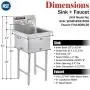 DuraSteel SCSN18181NI+F-808 18'' X 18'' + Faucet, 18''x18'' Inner Tub, Chrome