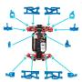Essenc for WLtoys 1:14 144001 RC Car Upgrade Parts Metal Steering Swing Arm Base C Rear Hub Seat Servo Pull Rod,Red