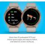 Garmin 010-02173-21 Venu, GPS Smartwatch with Bright Touchscreen Display, Features Music, Body Energy Monitoring, Animated Workouts, Pulse Ox Sensor and More, Rose Gold with Tan Band