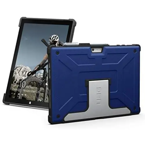URBAN ARMOR GEAR UAG Designed for Microsoft Surface Pro 7 Plus, Pro 7, Pro 6, Pro 5th Gen (2017) (LTE), Pro 4 Feather-Light Rugged [Cobalt] Aluminum Stand Military Drop Tested Case