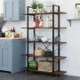 Homfa Bookshelf, 5-Tier Industrial Bookcase, Open Storage Display Shelves Organizer, Accent Furniture with Wood Grain Shelves and Metal Frame for Home Office, 47L x 13W x 70H Homfa Bookshelf, 5-Tier Industrial Bookcase, Open Storage Display Shelves Organizer, Accent Furniture with Wood Grain Shelves and Metal Frame for Home Office, 47L x 13W x 70H