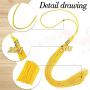 6 Pieces Graduation Tassels with 2021 Year Charm Accessories Academic Graduation Tassel with 2021 Gold Date Pendants Single Color Graduation Cap Tassels for Graduation Parties (Gold)