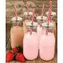 Estilo Dairy Reusable Glass Milk Bottles with Straws and Metal Screw on Lids (Set of 6), 10.5 oz, Clear Estilo Dairy Reusable Glass Milk Bottles with Straws and Metal Screw on Lids (Set of 6), 10.5 oz, Clear