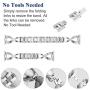 YOOSIDE for Fossil Q Venture Watch Band, 18mm Quick Release Detachable Stainless Steel Metal Bling Watch Bands Strap for Ticwatch C2 Rose Gold,Fossil Q Venture Gen3/Gen4/HR Gen4(Silver)
