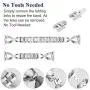 YOOSIDE for Fossil Q Venture Watch Band, 18mm Quick Release Detachable Stainless Steel Metal Bling Watch Bands Strap for Ticwatch C2 Rose Gold,Fossil Q Venture Gen3/Gen4/HR Gen4(Silver)