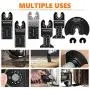 PECHAM 24PCS Universal Wood Metal Oscillating Multitool Quick Release Saw Blades Fit Porter Cable Black & Decker Rockwell Ridgid Ryobi Milwaukee DeWalt Chicago Craftsman