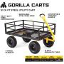 Gorilla Carts GOR1400-COM Heavy-Duty Steel Utility Cart with Removable Sides and 15'' Tires, 1400-lbs. Capacity, Black Gorilla Carts GOR1400-COM Heavy-Duty Steel Utility Cart with Removable Sides and 15'' Tires, 1400-lbs. Capacity, Black