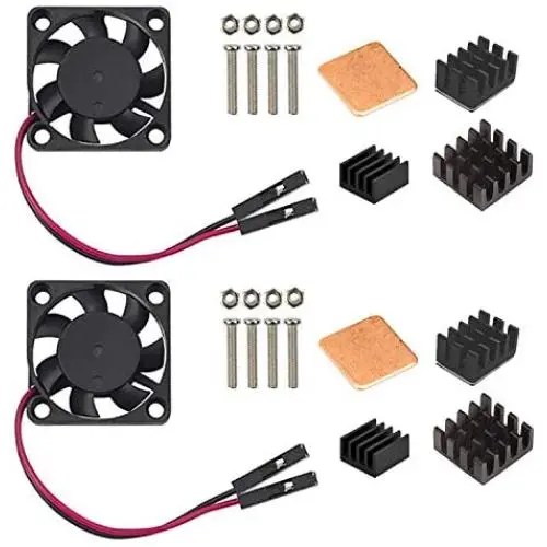 Easycargo Raspberry Pi 4 Heatsink Fan Kit, Cooler Fan Heatsink Set for Cooling Raspberry Pi 4B, 3B+, 3B, Pi 2, Pi Model B+ (Black 2 Pack) Easycargo Raspberry Pi 4 Heatsink Fan Kit, Cooler Fan Heatsink Set for Cooling Raspberry Pi 4B, 3B+, 3B, Pi 2, Pi Model B+ (Black 2 Pack)