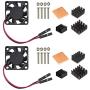 Easycargo Raspberry Pi 4 Heatsink Fan Kit, Cooler Fan Heatsink Set for Cooling Raspberry Pi 4B, 3B+, 3B, Pi 2, Pi Model B+ (Black 2 Pack)