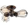 Vintage Ceiling Light Industrial Rotatable Semi-Flush Mount Ceiling Light Metal Lamp Fixtures Painted Finish; Moonkist (with 3 Light) (Bronze)