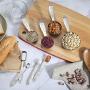 Measuring Cups and Spoons Set of 8 piece in 18/8 (304) Stainless Steel, Pan Shaped Measuring Cups and Narrow Measuring Spoons for Dry and Liquid Ingredients.
