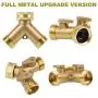 uomio 2 Way Garden Hose Splitter, Y Shape Garden Hose Adapter with 2 Hose Shut Off Valve - 3/4'' Male Thread, Zinc Alloy Body with Rubber & Plastic Parts, 0.8 Mpa Water Pressure Endurance (Full Metal) uomio 2 Way Garden Hose Splitter, Y Shape Garden Hose Adapter with 2 Hose Shut Off Valve - 3/4'' Male Thread, Zinc Alloy Body with Rubber & Plastic Parts, 0.8 Mpa Water Pressure Endurance (Full Metal)
