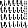 25 Pieces Wall Mounted Coat Hook Robe Hooks Cloth Hanger Coat Hanger Coat Hooks Rustic Hooks and 54 Pieces Screws for Bath Kitchen Garage Single Coat Hanger (Black Color)