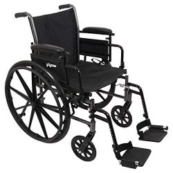 ProBasics Lightweight Wheelchair for Adults with Flip Back Desk Arms and Swing-Away Foot Rests - 16'' x 16'' Seat