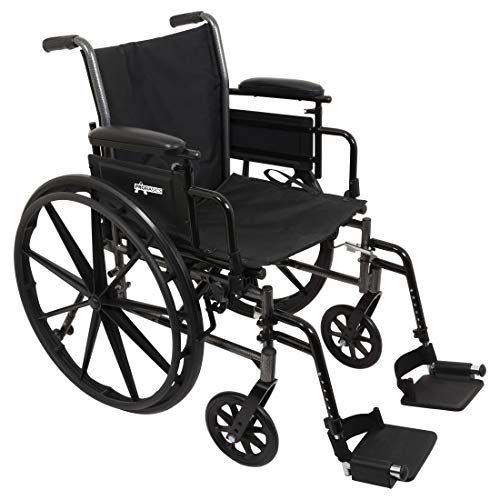 ProBasics Lightweight Wheelchair for Adults with Flip Back Desk Arms and Swing-Away Foot Rests - 16'' x 16'' Seat