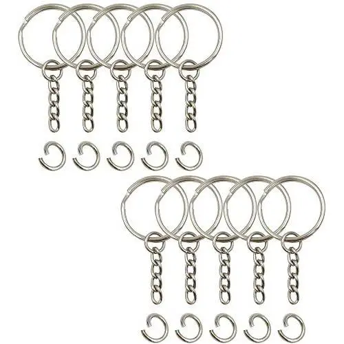 Key Ring with Chain and Open Jump Rings 50Pack Key Ring with Chain and Open Jump Rings 50Pack